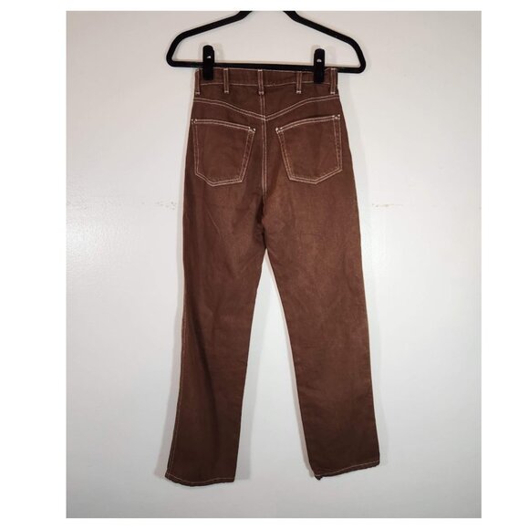 REFORMATION Cowboy High Rise Straight Jeans in Chocolate Brown - Picture 3 of 7